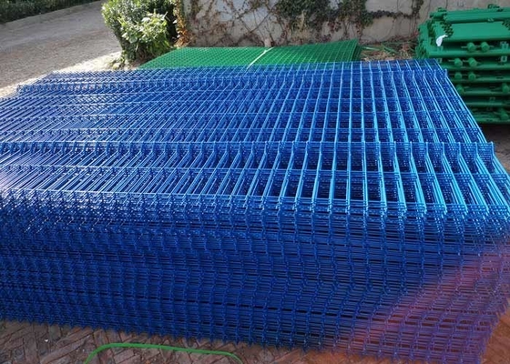 50x100mm quadratisches Posten-Stahldraht-Mesh Fence Welded Blue Powder-Sprühen
