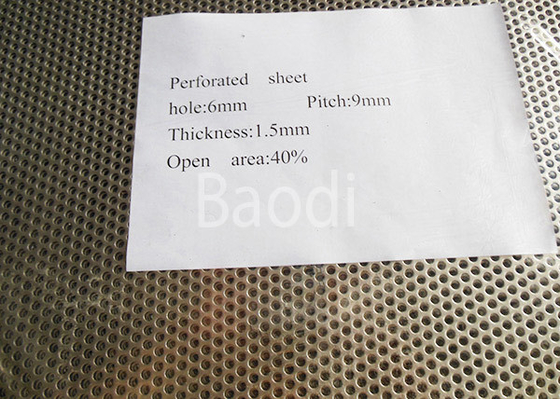 6mm rundes Loch-perforiertes Stahlblatt, 316L durchlöcherte Flussstahl-Blatt