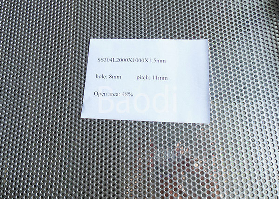 Chemische Industrie-perforiertes Stahlblech 2000 x 1000 x 1.5mm mit rundem Loch 8mm