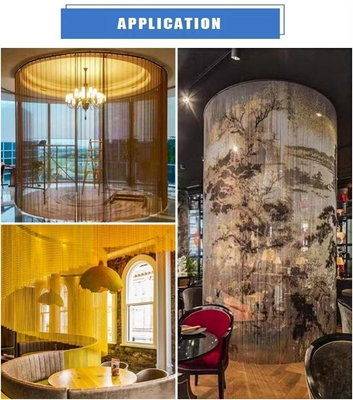 Stilvolle und elegante Innenarchitektur mit modernen architektonischen Metalldrahtgittern mit 27 kg/m2