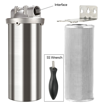 10 Zoll Filterpatrone SS304/SS316 Material Umweltschonendes Design für Hauswasserfiltrationssystem