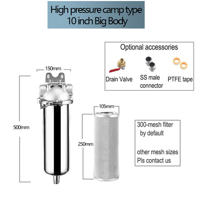 Filtrationssystem aus Edelstahl für den reinen Geschmack und die Gesundheit Anwendbarer Wasserdruck 0,1-0,8 MPa Reinigungswasserdurchfluss 15000L/H